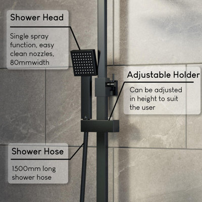 Curated visual reference: Sustainable Bathroom Dual Shower Head Trends Reference: Affine Thermostatic Mixer Shower Dual Head Square Rainfall Handset