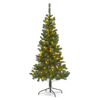 Affordable 6ft Pre-Lit Christmas Tree with 100 Warm White Lights