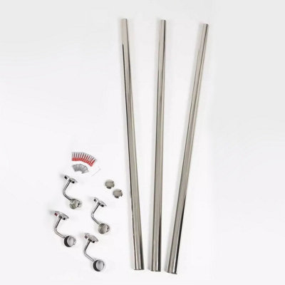 AFIT 3.6m Polished Chrome Handrail Kit Easy Fit Includes Rails Brackets ...