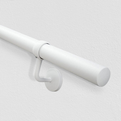 AFIT 3.6m White Handrail Kit Easy Fit. Includes Rails, Brackets, Ends, Screws. Premium Finish for Fast, No Fuss Install