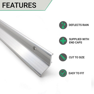 AFIT Aluminium Door Rain Deflector 914mm