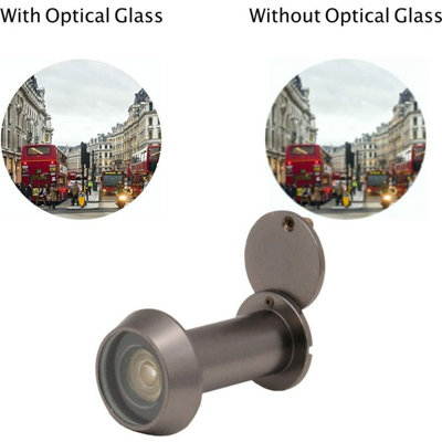 AFIT Antique Brass Door Viewer for 50-70mm Doors - 200 Degree Glass Lens - 14mm Diameter