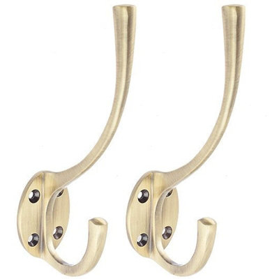 AFIT Antique Brass Hat and Coat Hook - 142mm - Pack of 2