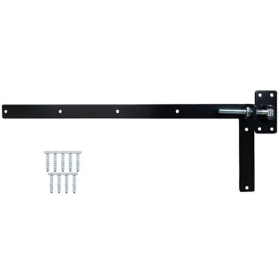 AFIT Black Adjustable Gate Hinge - Heavy Duty 900 x 300mm Right Hand Hinge for Wooden Gates & Doors
