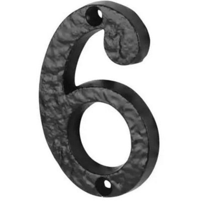 AFIT Black Antique Iron Door Number - Numeral 6/9 - Screw Fix 100mm