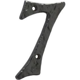 AFIT Black Antique Iron Door Number - Numeral 7 - Screw Fix 100mm