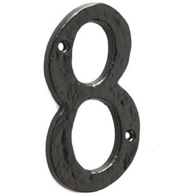AFIT Black Antique Iron Door Number - Numeral 8 - 100mm
