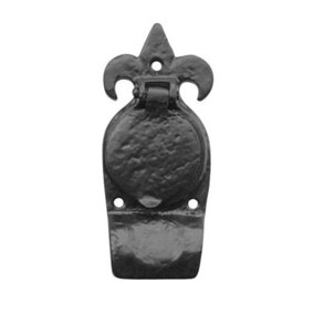 AFIT Black Antique Iron Fleur De Lys Rim Cylinder Pull 123 x 42mm