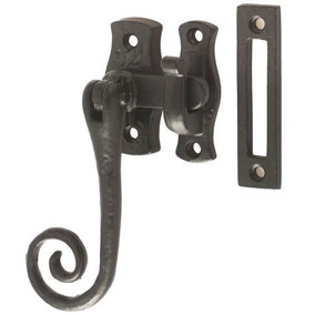 AFIT Black Antique Iron Locking Curly Tail Window Fastener - Left Hand 125mm