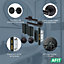 AFIT Black Bathroom Door Handle Set Round T-Bar Internal Door Handles, Thumb Turn & Release Set, Lock & Hinges (76mm) Matt Black