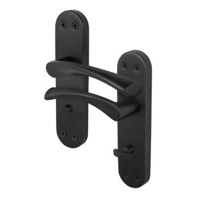 AFIT Black Bathroom Door Handles - 1 Pair of Matt Black Bathroom ...