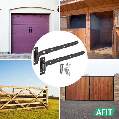Rasugarlary Wall Mount Gate Hinges, Silver Farm Gate Hinge, 4 Pack