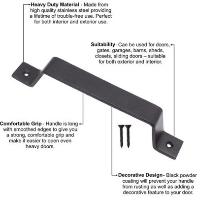 Barn Door Handle - Heavy Duty Door Handle - Steel Door Pull newest - Hardware