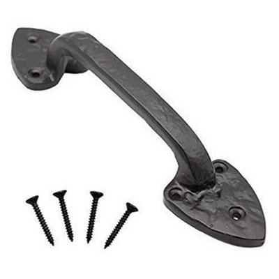 AFIT Black Iron Pull Handles - Wrought Antique Iron 220mm