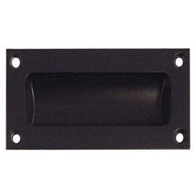 AFIT Black Rectangular Flush Cabinet Door Pull 75mm