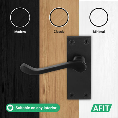 AFIT Black Scroll Door Handles Latch, 5 Pairs of Internal Victorian ...