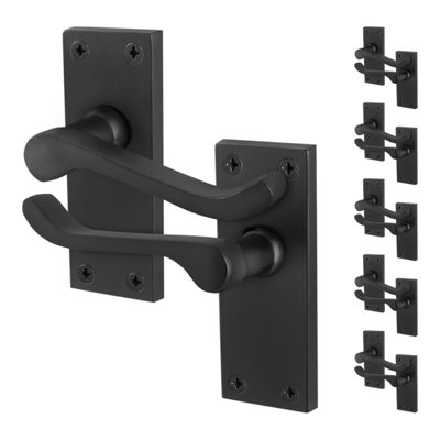 AFIT Black Scroll Door Handles Latch, 6 Pairs of Internal Victorian ...