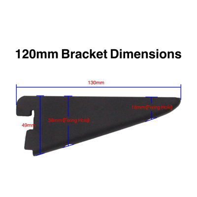 AFIT Black Twin Slot Bracket - 170mm - Black - Pack of 10