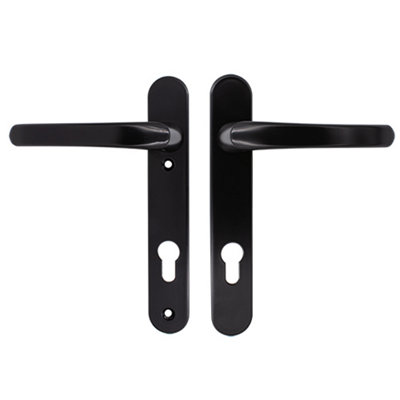 AFIT Black UPVC Door Handle - 92mm PZ Centres - 122mm Fixing Centres - 240x32mm