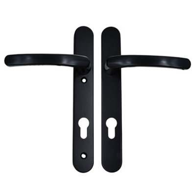 AFIT Black UPVC Door Handle - 92mm PZ Centres - 122mm Fixing Centres - 245x34mm