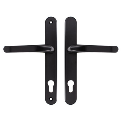 AFIT Black UPVC Door Handles - 92mm PZ Centres - 210 mm Fixing Centres - 242x34mm