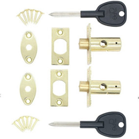 AFIT Brass Concealed Window Security Rack Bolts - Pack of 2 + 2 Keys