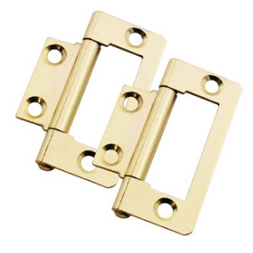AFIT Brass Plated Steel Flush Hinges 50mm Pair