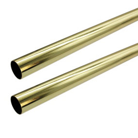 AFIT Brass Plated Wardrobe Clothes Rail - 19mm x 914mm - Pack of 2