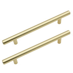 AFIT Brushed Gold T-Bar Cupboard D Handle - 220x12mm 160mm Centres - Pack of 2