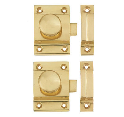 AFIT Cabinet Turn Catch - 57 x 41mm Polished Brass Door, Cupboard ...