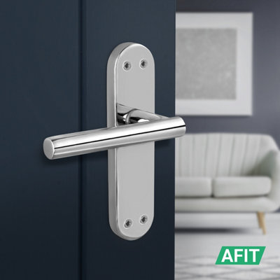 AFIT Chrome Door Handles  T-Bar 1 Pair Olvera Backplate Range