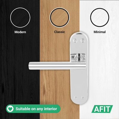 AFIT Chrome Door Handles  T-Bar 1 Pair Olvera Backplate Range