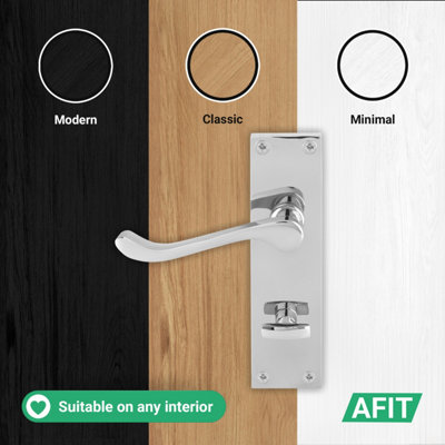 AFIT Chrome Scroll Door Handles Bathroom Set, 1 Pair of Internal ...