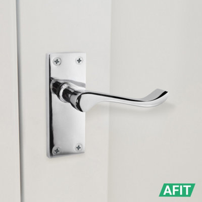 AFIT Chrome Scroll Door Handles Latch, 1 Pair of Internal Victorian ...
