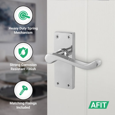 AFIT Chrome Scroll Door Handles with Latch, 6 Pairs of Internal ...
