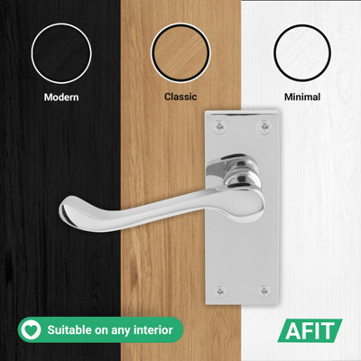 AFIT Chrome Scroll Door Handles with Latch, 6 Pairs of Internal ...