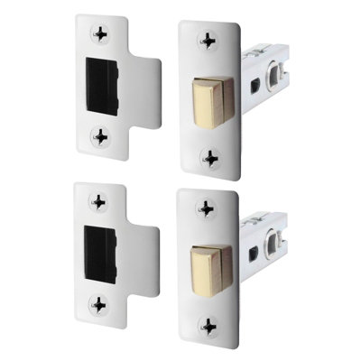 AFIT Chrome Tubular Door Latch for Internal Doors - 3 Inch / 76mm - Pack of 2 Polished Chrome Tubular Mortice Latches