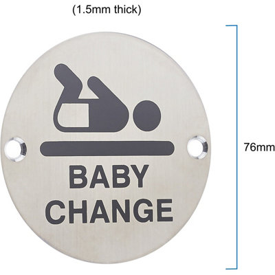 AFIT Circular Baby Change Sign 76mm x 1.5mm Screw Fixed