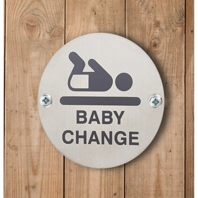 AFIT Circular Baby Change Sign 76mm x 1.5mm Screw Fixed