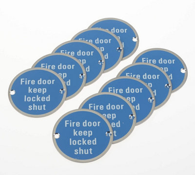 Cartello VSafety 'Fire Door Keep Locked' - Quadrato 100x100 Mm, Policarbonato 2 Mm, EN ISO 7010