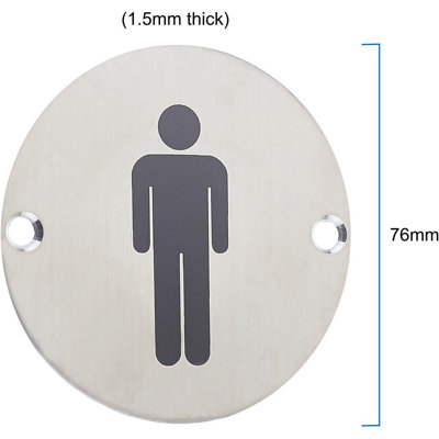 AFIT Circular Male Sign 76mm x 1.5mm Screw Fixed