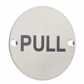 AFIT Circular Pull Sign 76mm x 1.5mm Screw Fixed