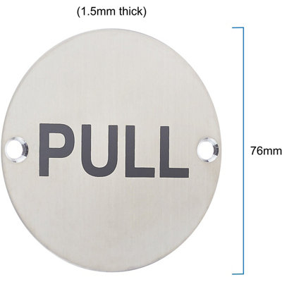 AFIT Circular Pull Sign 76mm x 1.5mm Screw Fixed