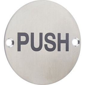 AFIT Circular Push Sign 76mm x 1.5mm Screw Fixed