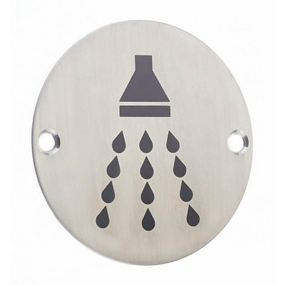 AFIT Circular Shower Sign 76mm x 1.5mm Screw Fixed