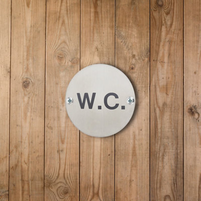 AFIT Circular WC Sign 76mm x 1.2mm Screw Fixed