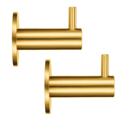 AFIT Cubicle Hook On Rose - 46mm Projection 19mm Bar - Satin Brass - Pack of 2