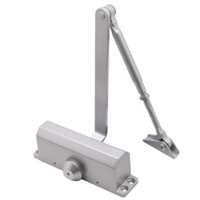 AFit Door Closer Siler Universal Overhead Suit Fire Doors Dual Handed, Push or Pull Side - Power Size 3 - Silver