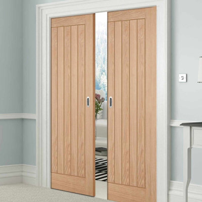AFIT Double Door Pocket Sliding Door Kit with Soft Close - 915 x 2032mm Max Door Size