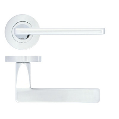 AFIT EuroTec Fire Door Handle on Rose - Polished Chrome